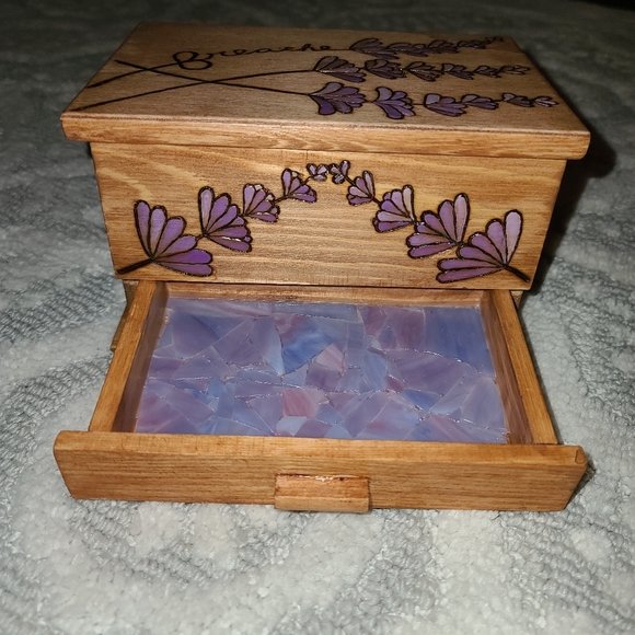 Handcrafted "Breathe" Lavender Jewelry Box - Picture 6 of 7